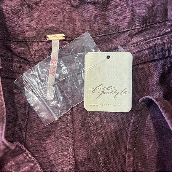 Free People Shorts Sz 0 Purple NWT Low Rise Button Fly Point Dume Chino Festival - Picture 9 of 11